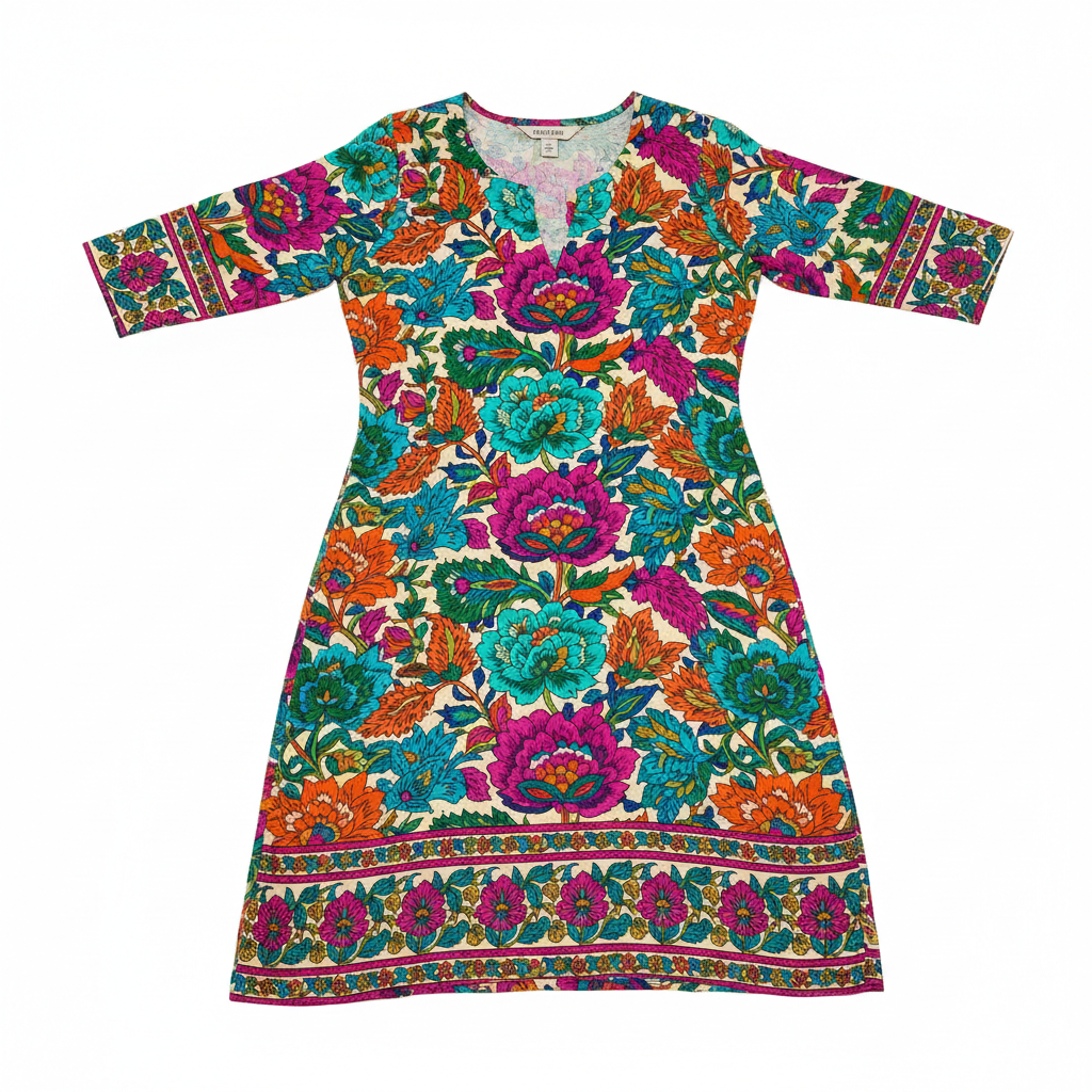 Women's floral print rayon kurti by Falcon Wear