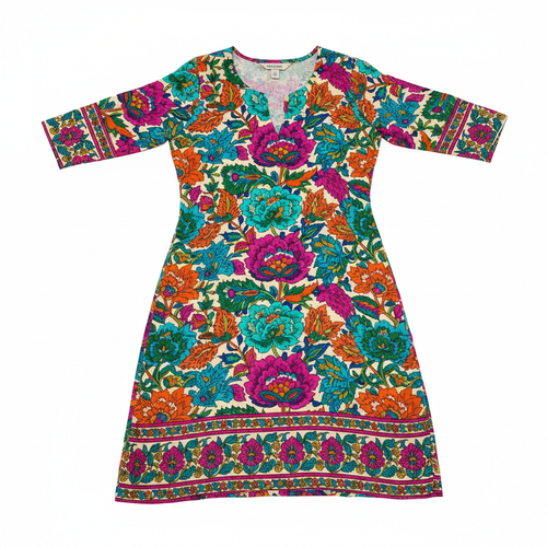 Women's floral print rayon kurti by Falcon Wear